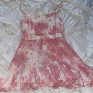 Pink tie dye dress